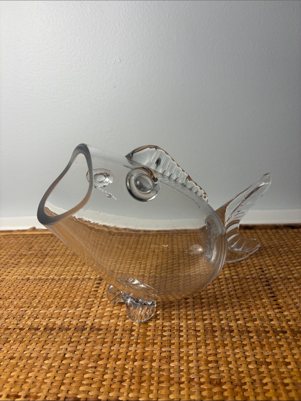 Clear Blown Glass Blenko Style Fish